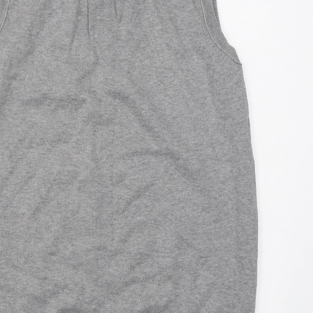 Topman Mens Grey V-Neck  Cotton Vest Jumper Size M