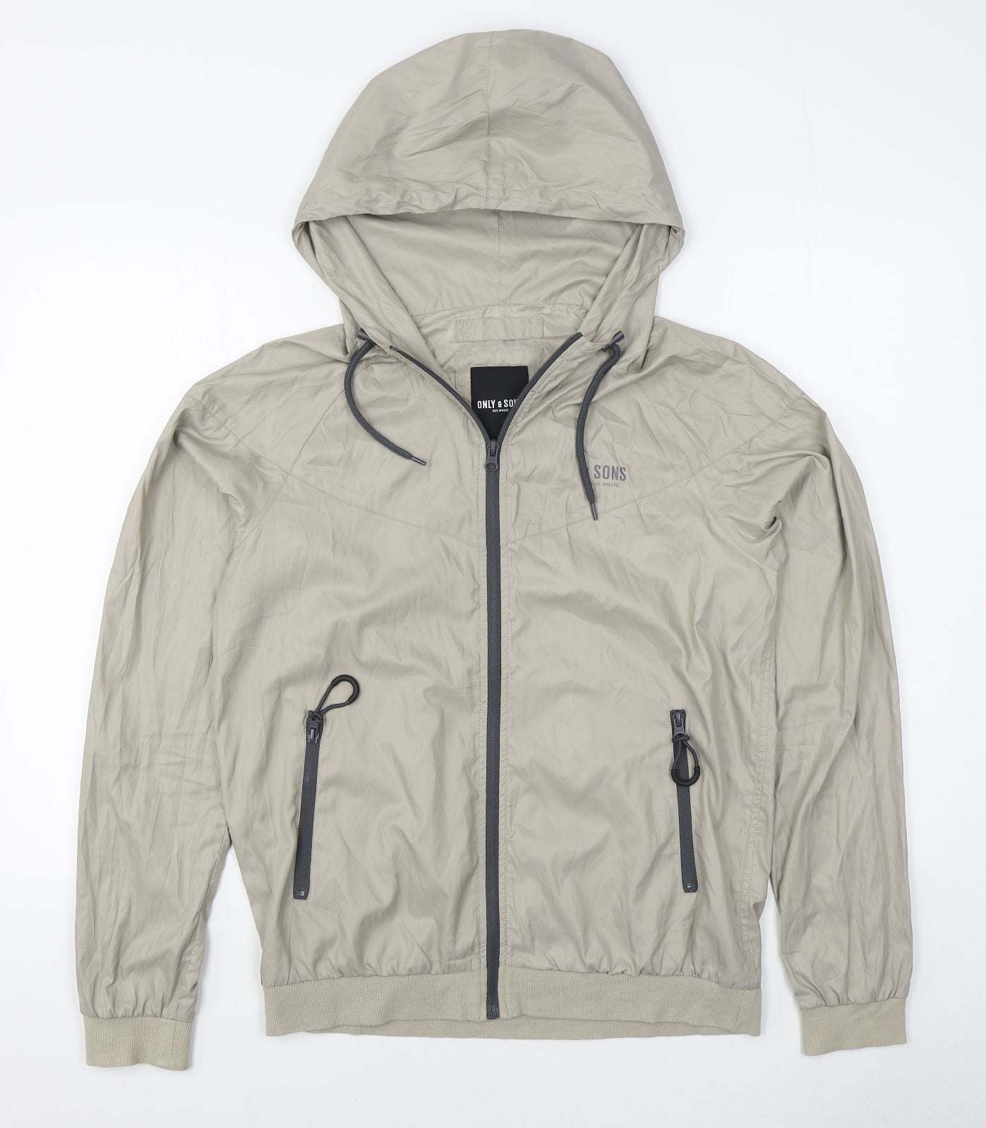 ONLY & SONS Mens Beige   Jacket  Size S  Zip