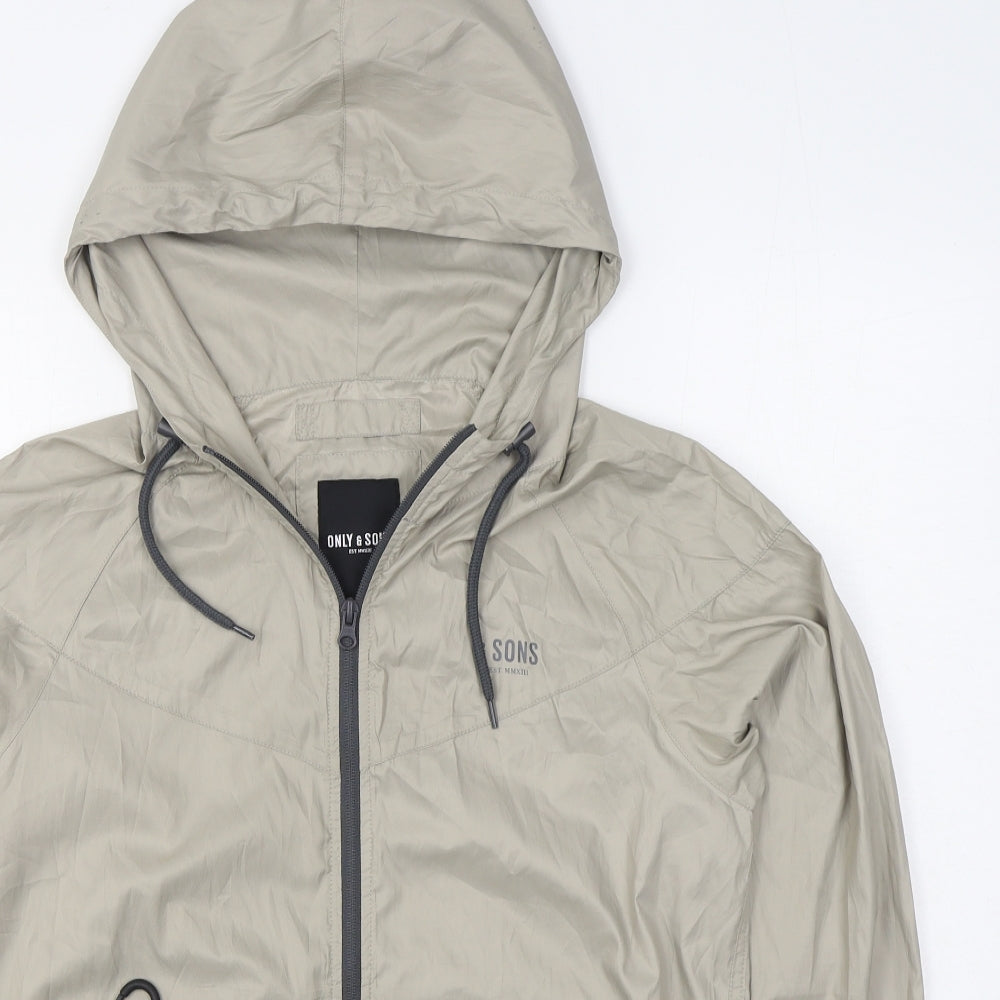 ONLY & SONS Mens Beige   Jacket  Size S  Zip
