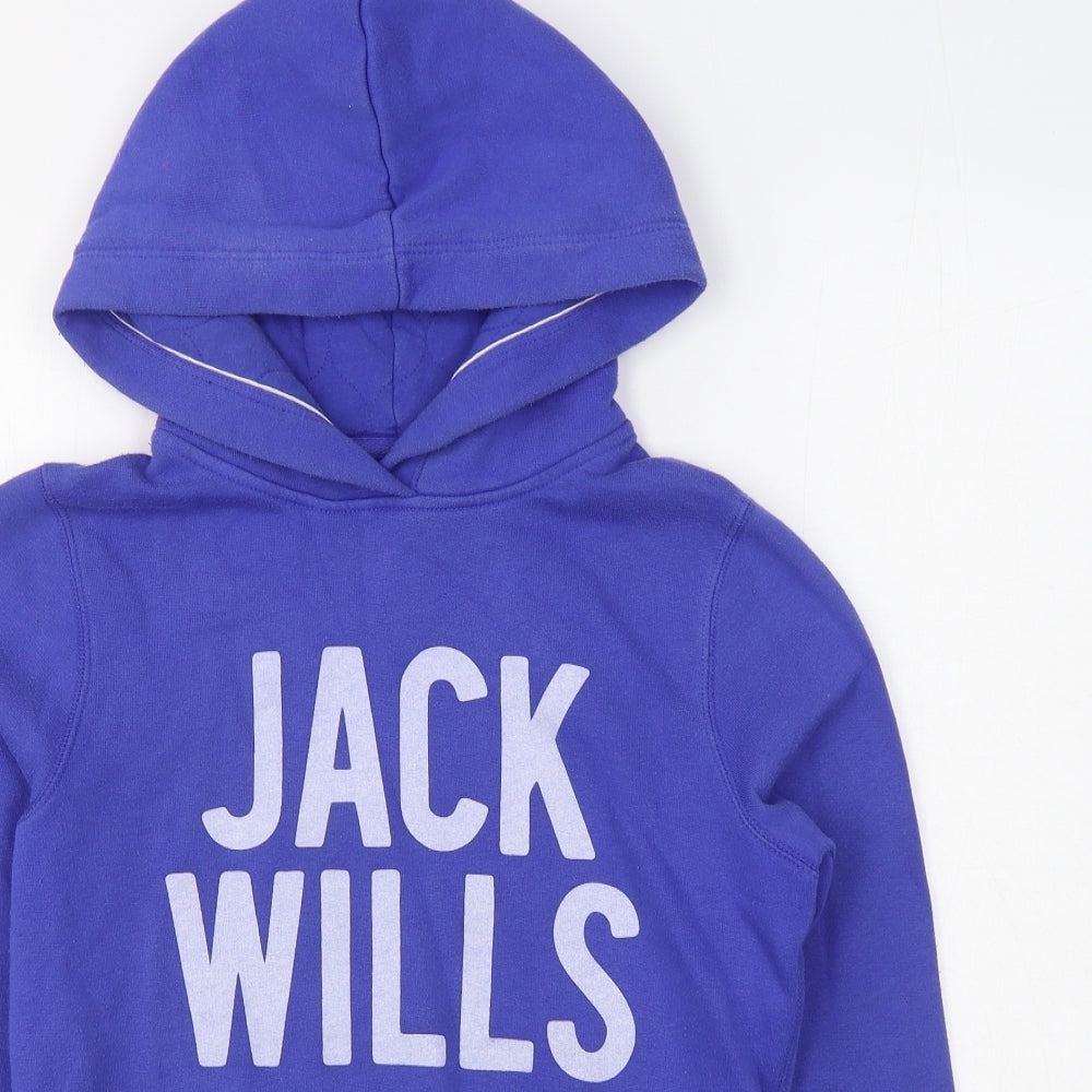 Jack Wills Womens Blue  Cotton Pullover Hoodie Size 6  Pullover