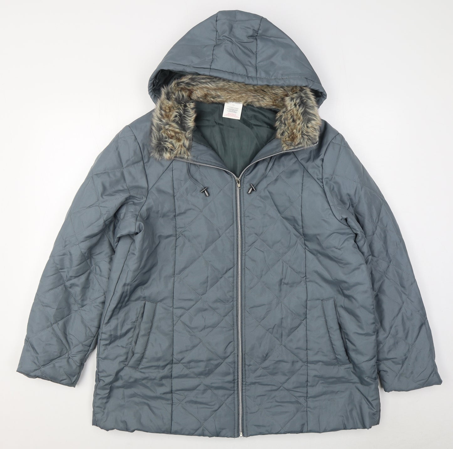 Anne De Lancay Womens Grey   Rain Coat Coat Size L  Zip