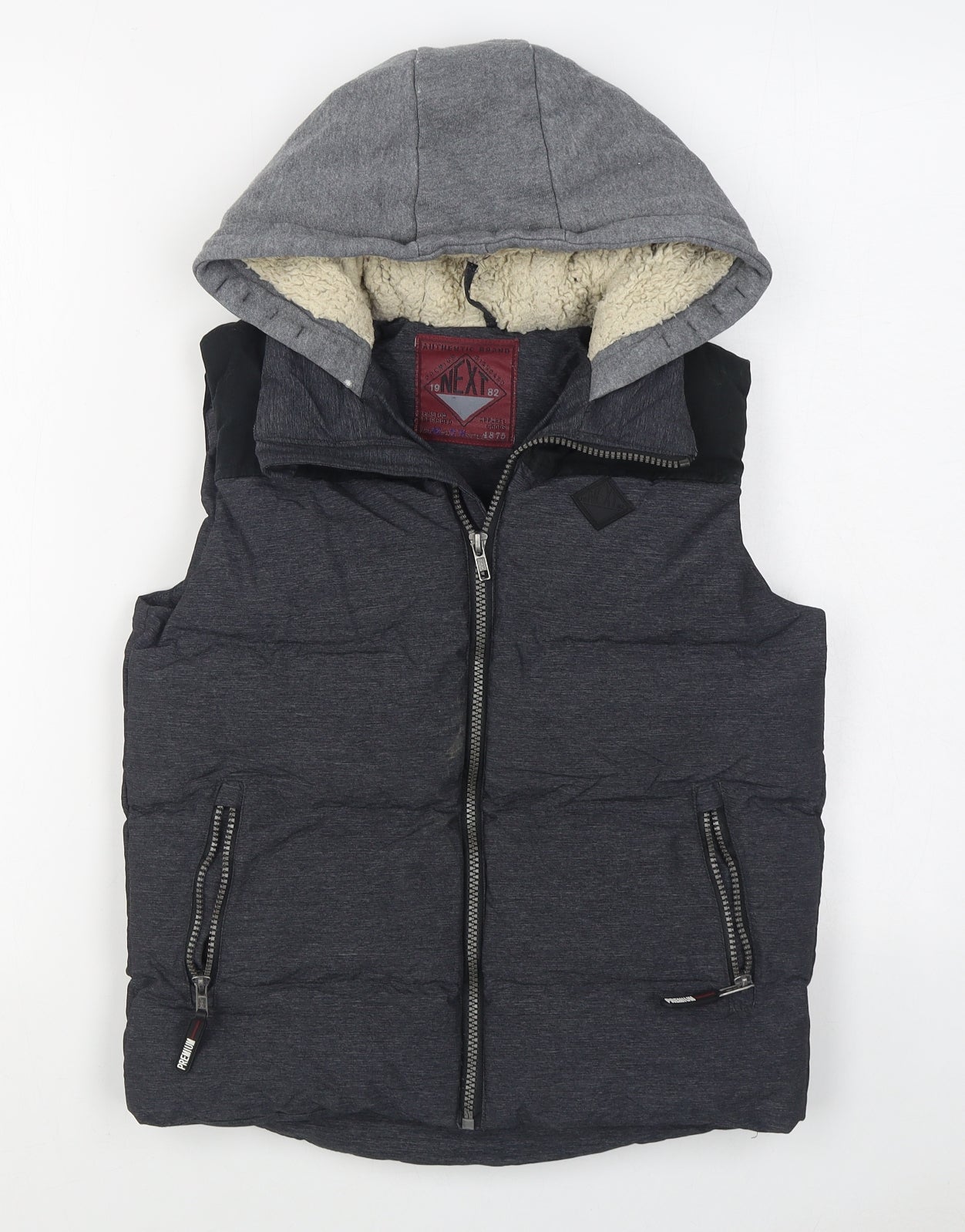 NEXT Boys Grey   Gilet Coat Size 10 Years  Zip