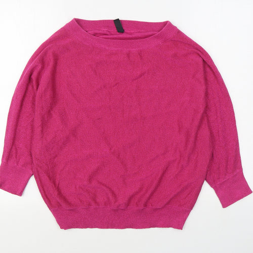 Eksept Womens Pink Boat Neck  Viscose Pullover Jumper Size 2XL