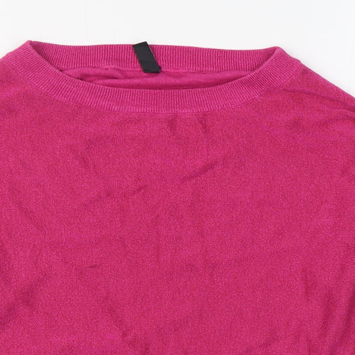 Eksept Womens Pink Boat Neck  Viscose Pullover Jumper Size 2XL