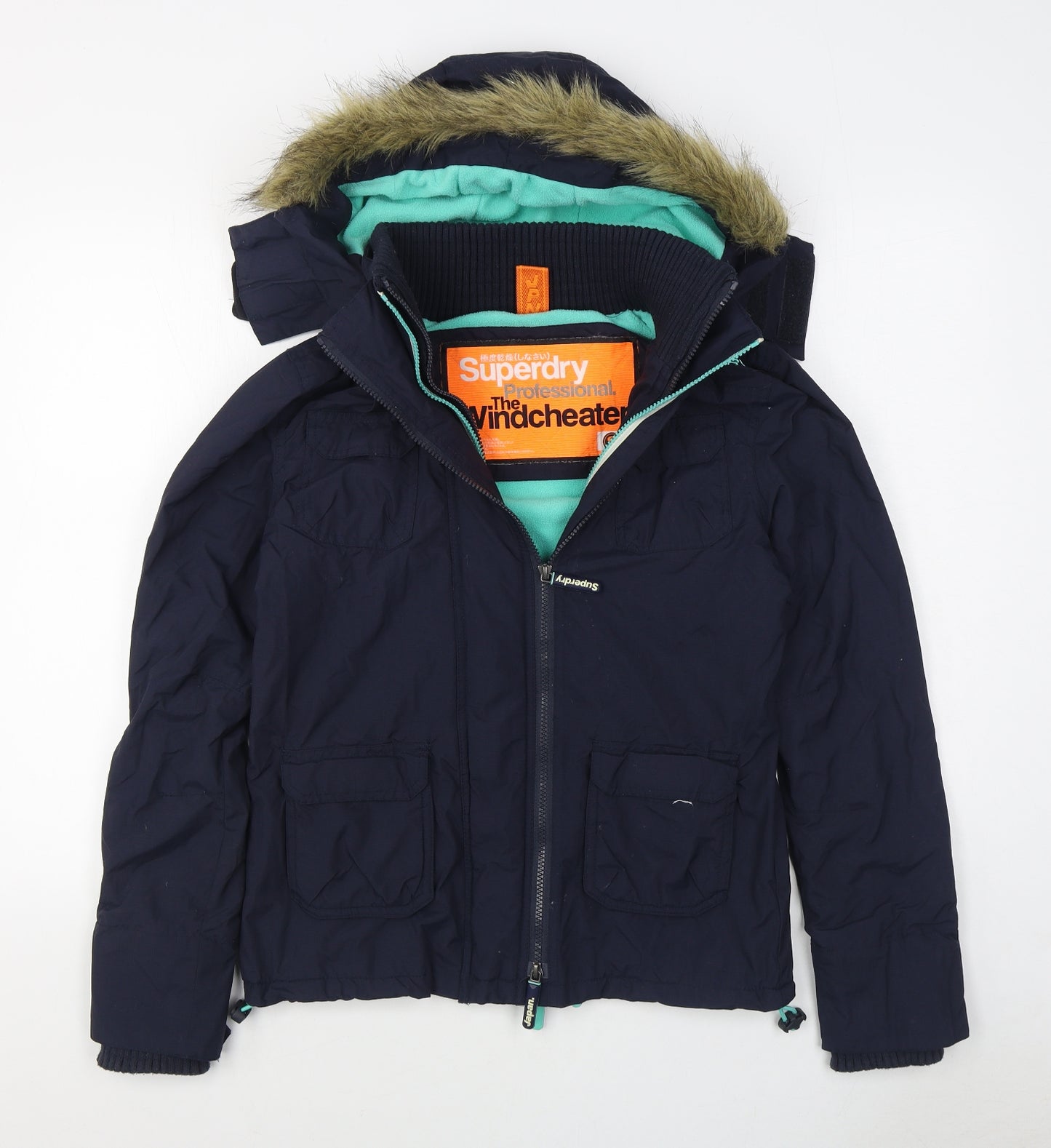 Superdry Mens Blue   Windbreaker Coat Size S  Zip