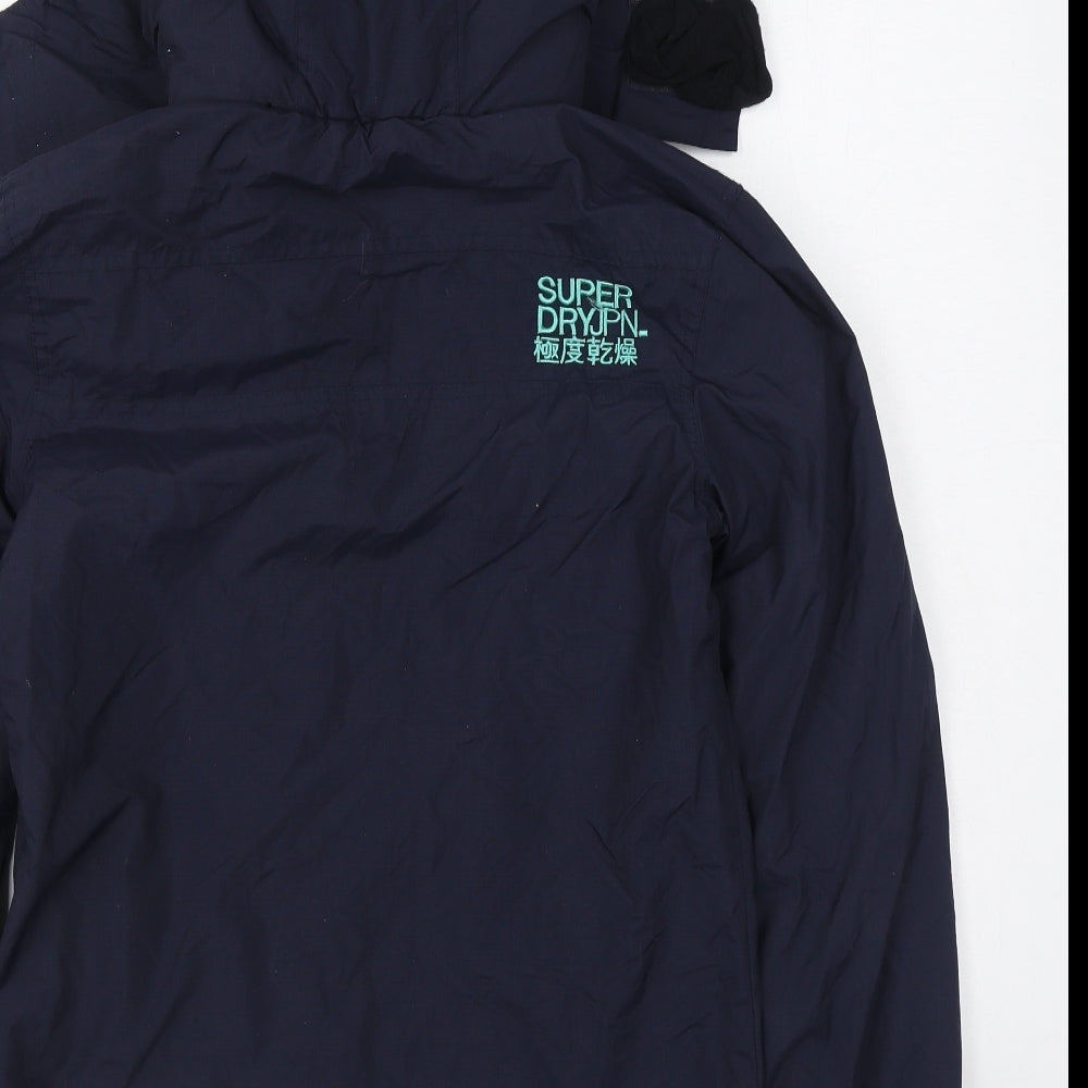 Superdry Mens Blue   Windbreaker Coat Size S  Zip
