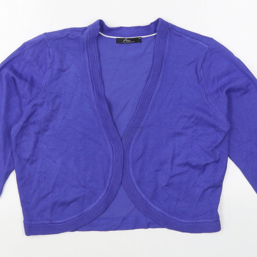Bm Collection Womens Blue V-Neck  Viscose Cardigan Jumper Size M