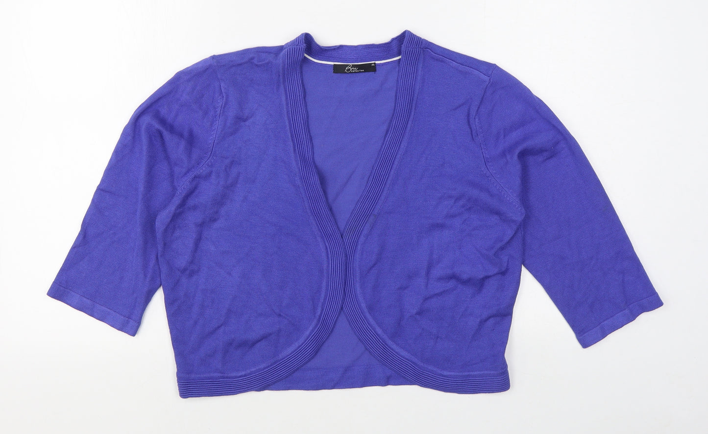 Bm Collection Womens Blue V-Neck  Viscose Cardigan Jumper Size M