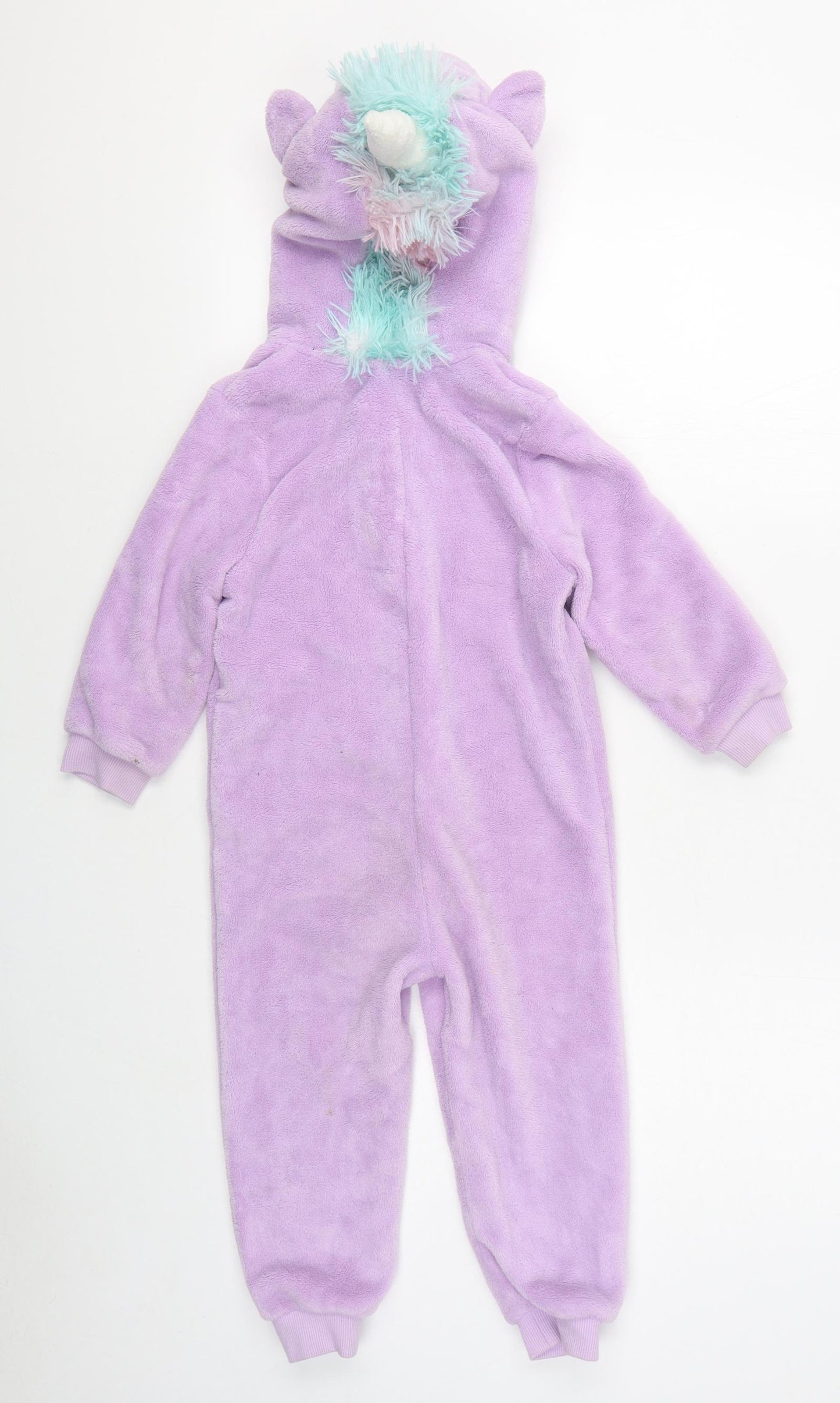 Marks and Spencer Girls Purple Solid Polyester Top One Piece Size 3-4 Years  Zip - Unicorn