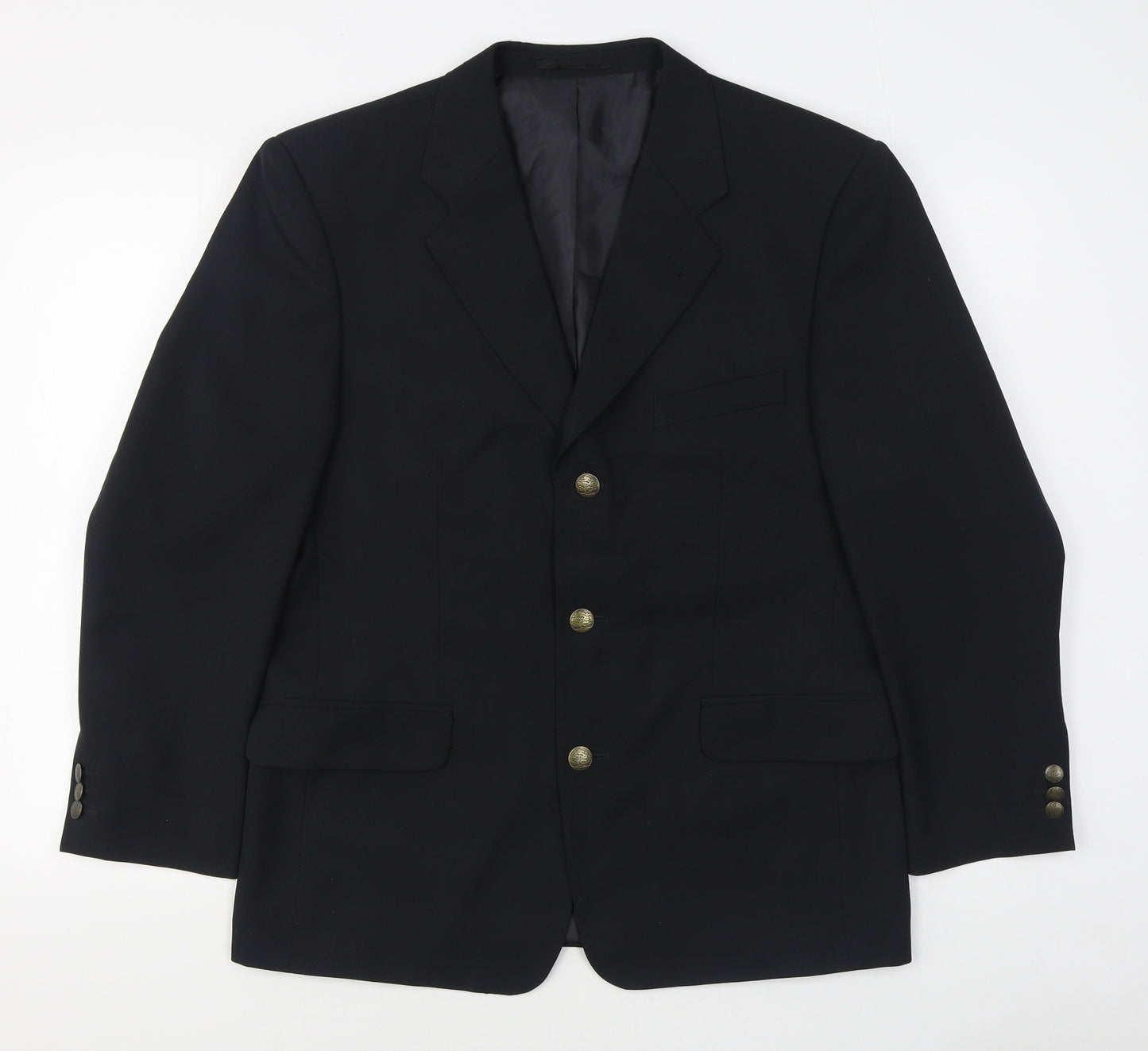 Preworn Mens Black  Polyester Jacket Suit Jacket Size 40