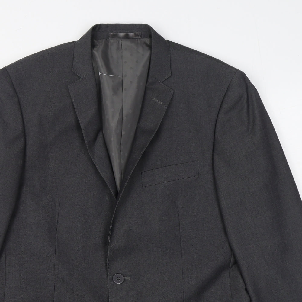 F&F Mens Grey  Polyester Jacket Suit Jacket Size 38