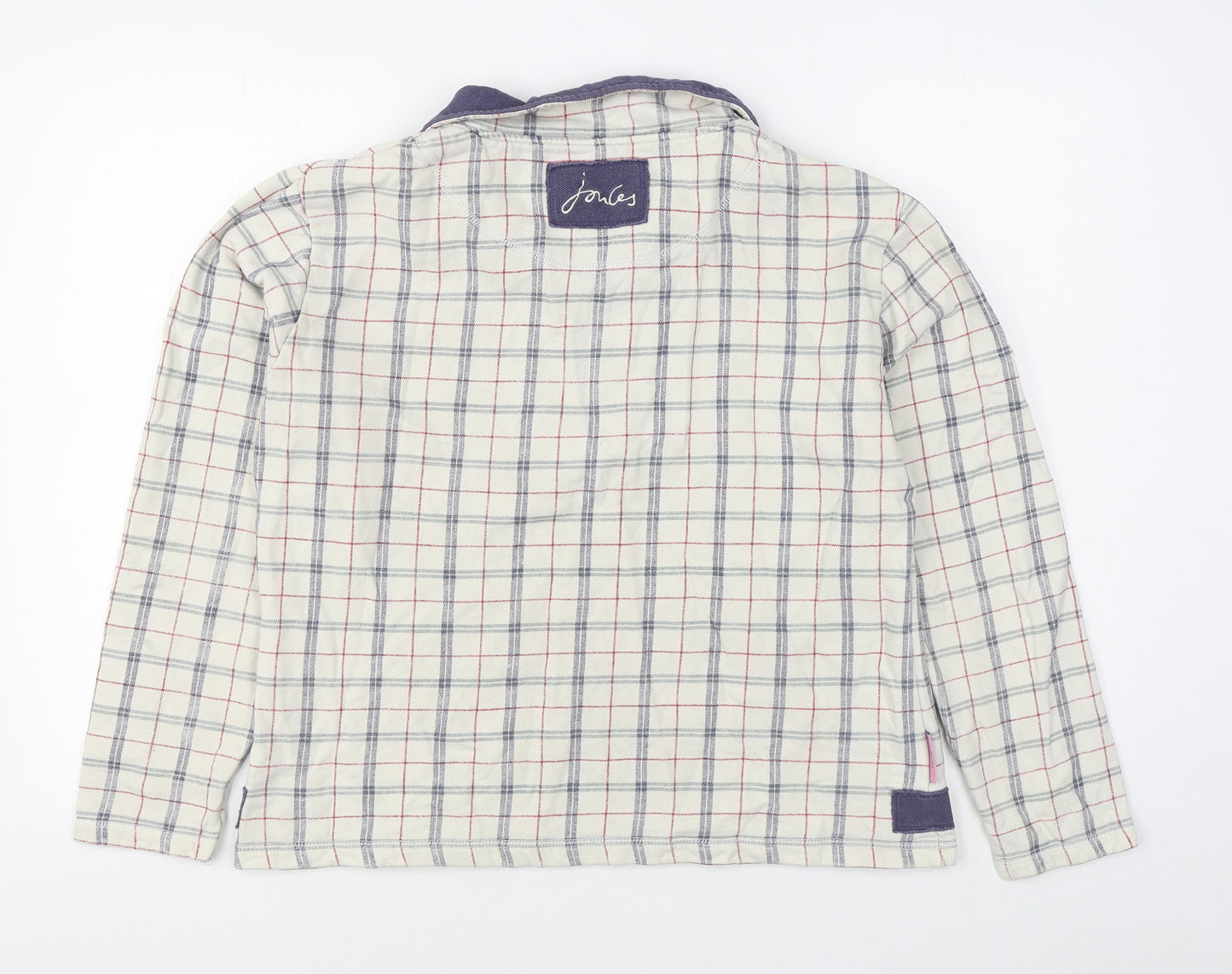 Joules Mens White Plaid  Jacket  Size L  Zip