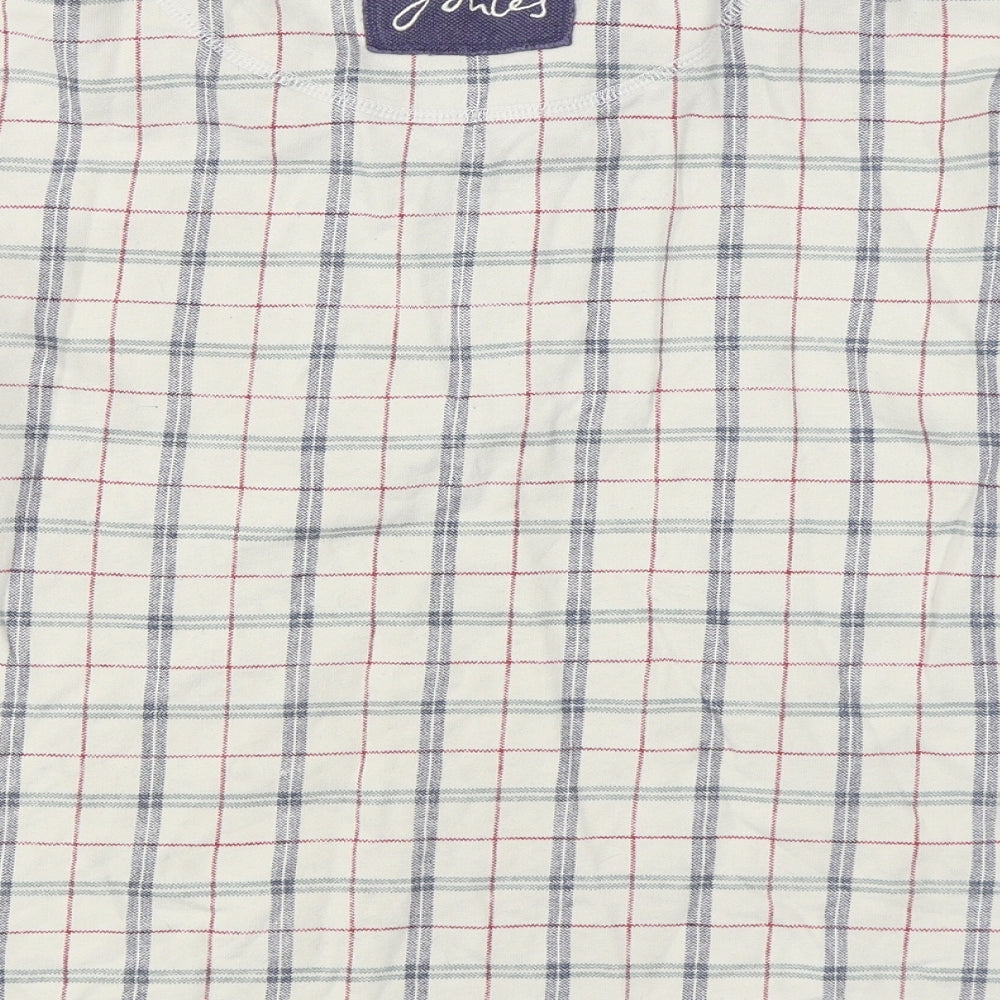 Joules Mens White Plaid  Jacket  Size L  Zip