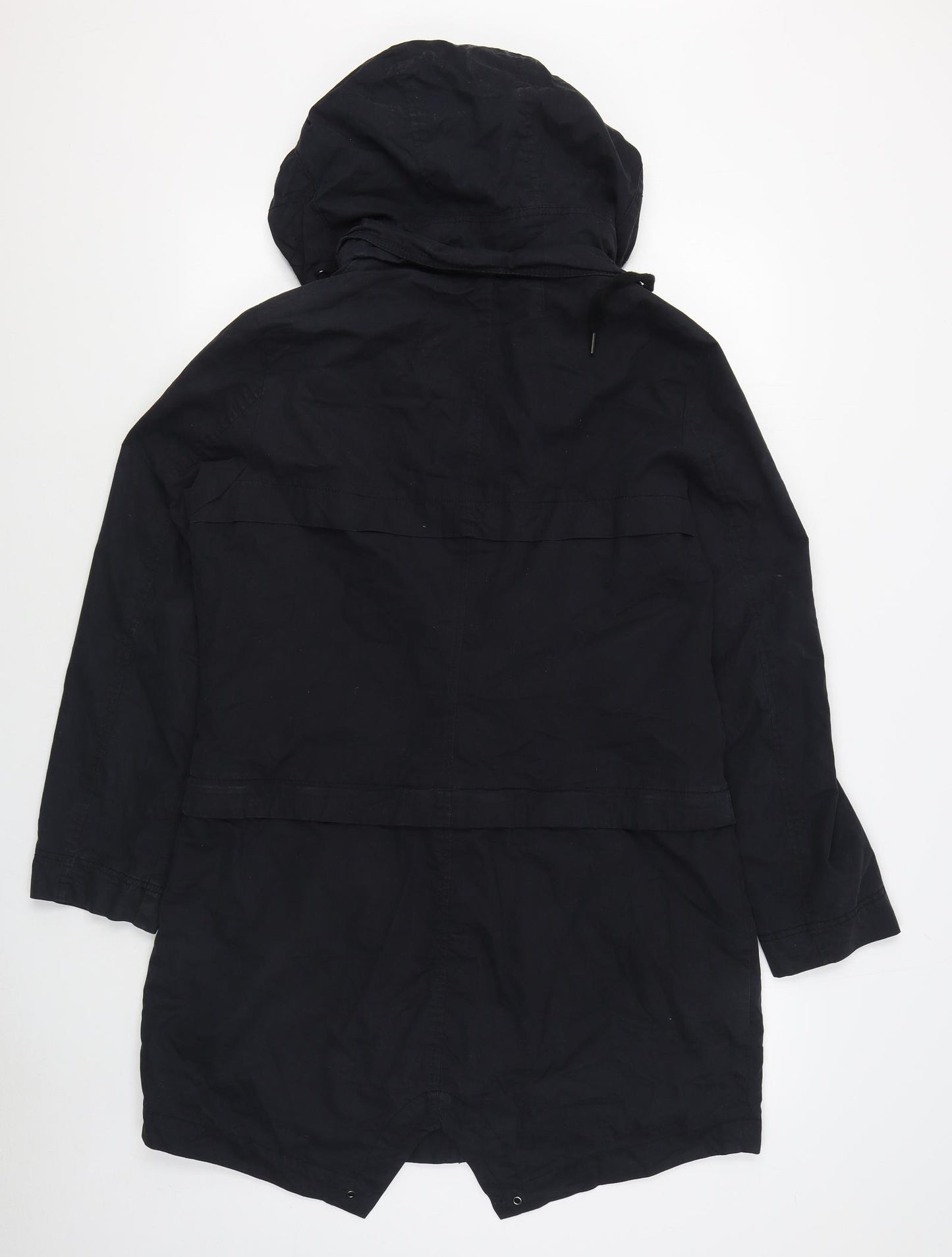 TU Womens Black   Parka Coat Size 12  Zip