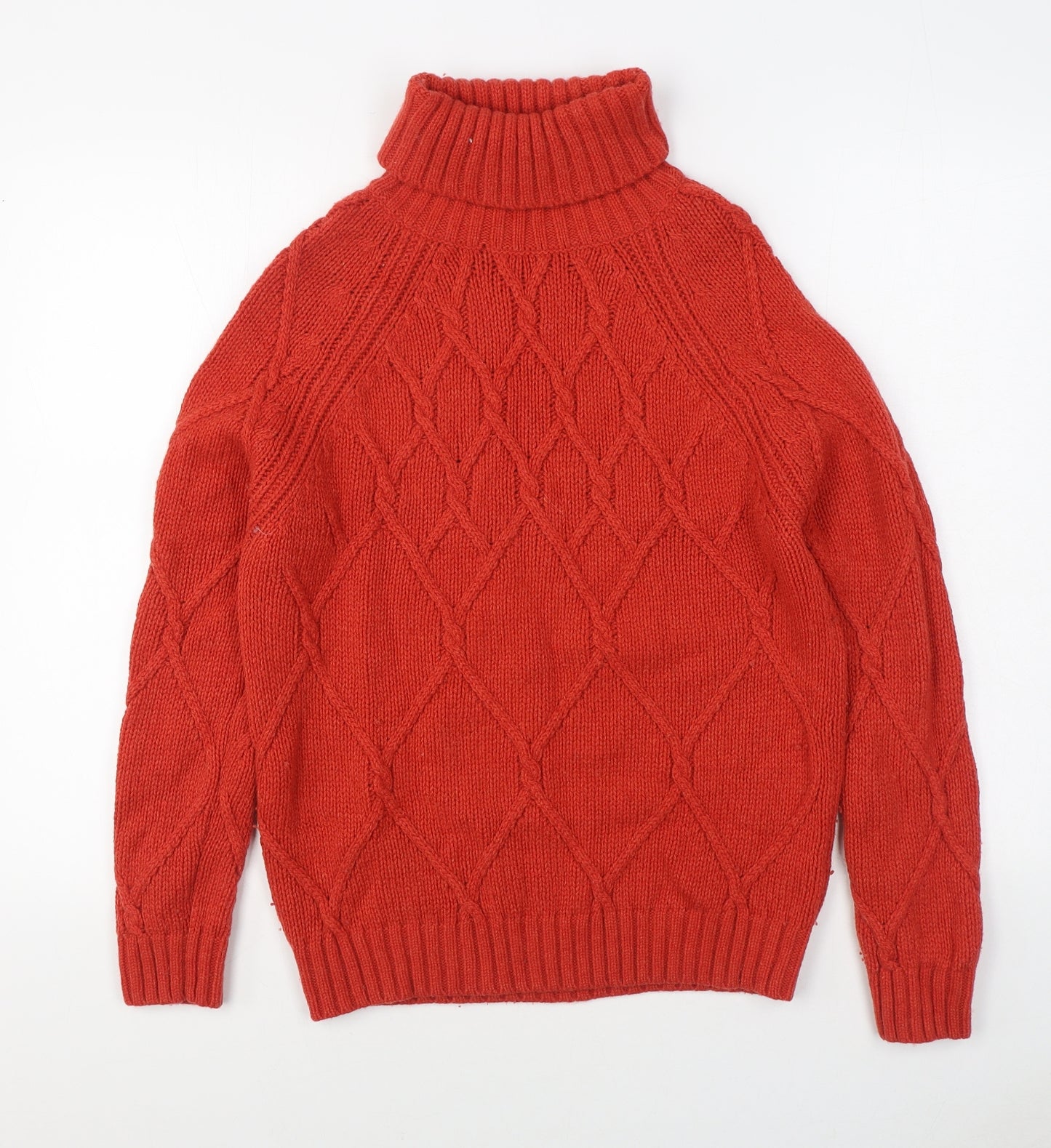 Marks and Spencer Womens Red Roll Neck  Wool Pullover Jumper Size 12