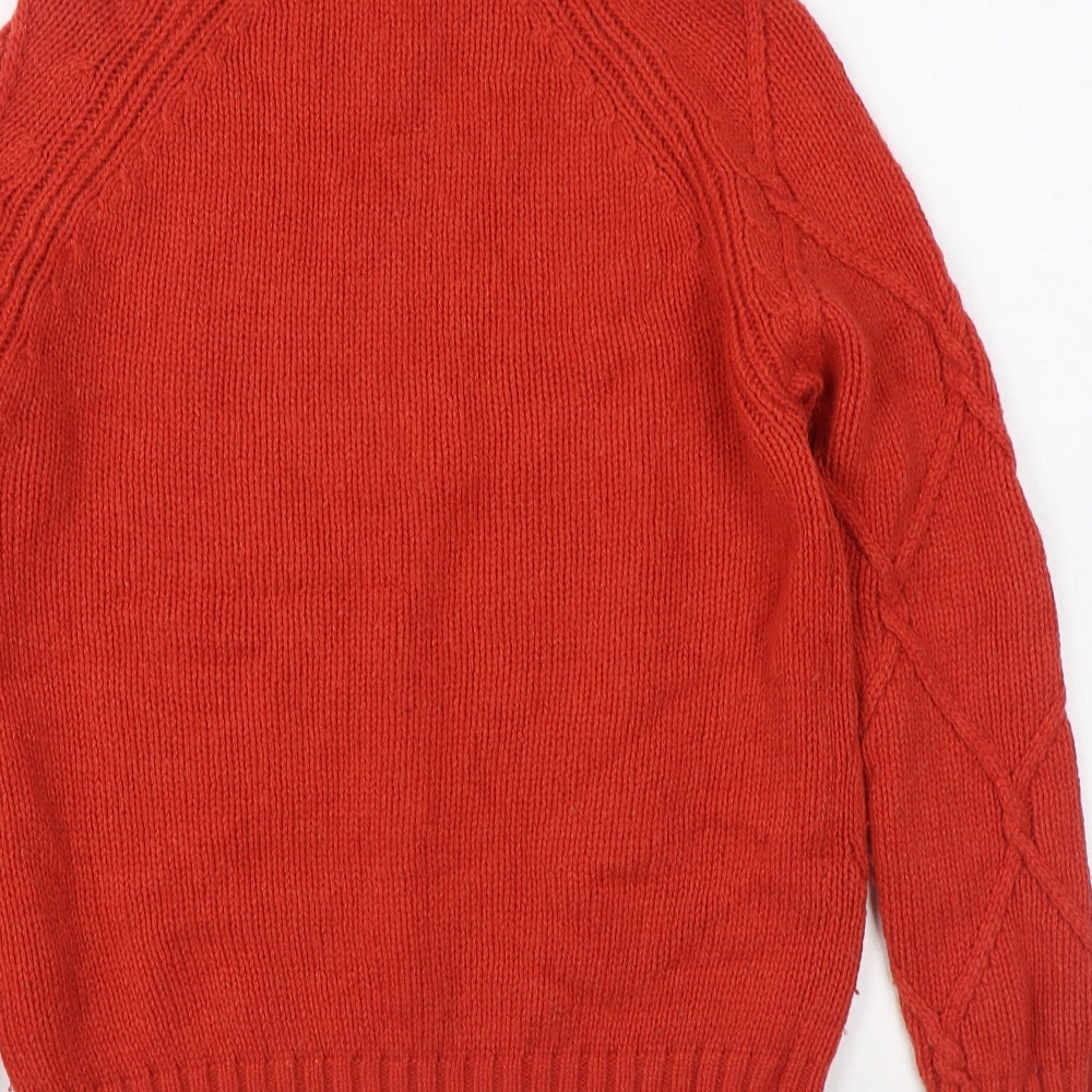 Marks and Spencer Womens Red Roll Neck  Wool Pullover Jumper Size 12