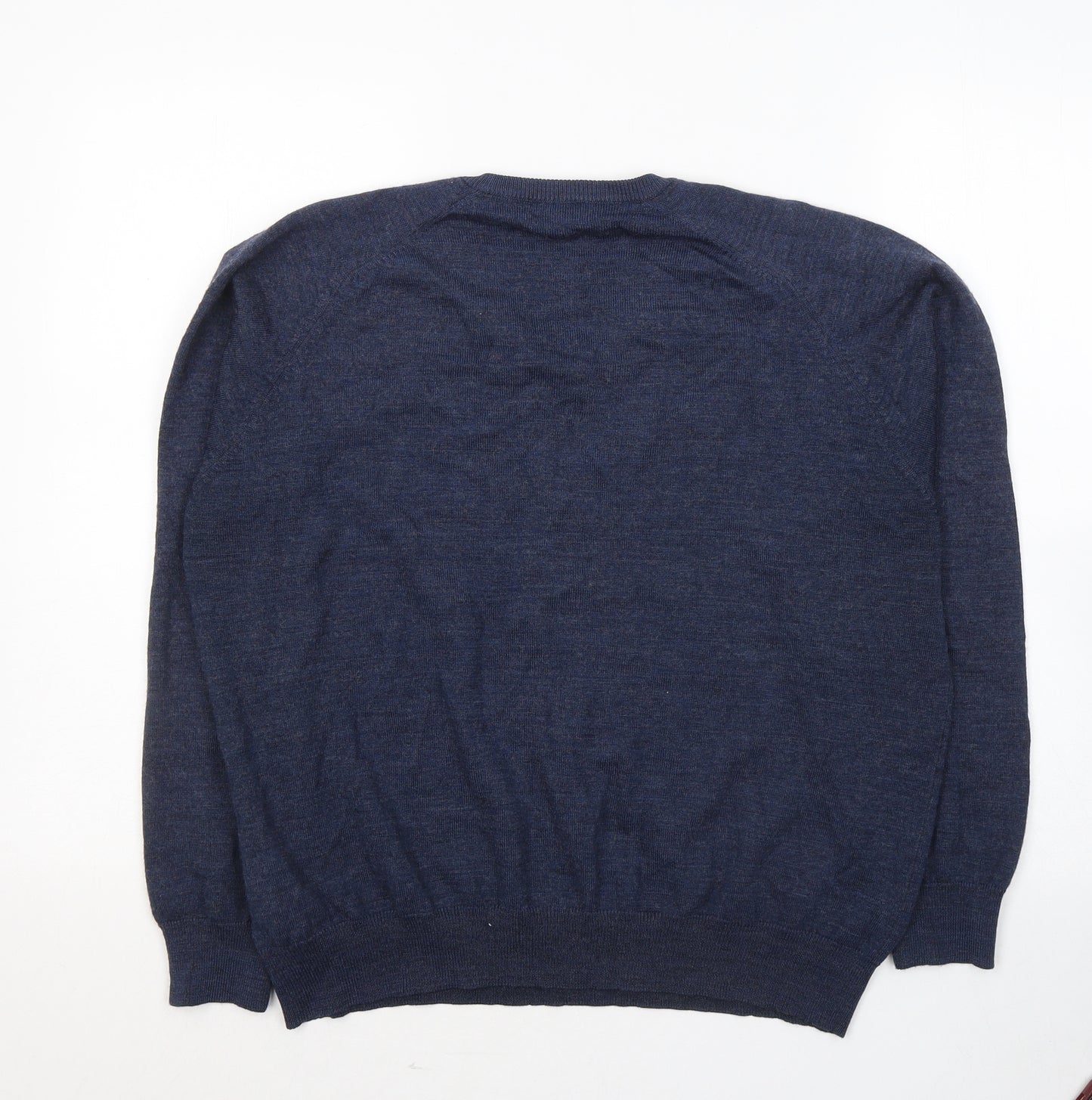 Wolesy Mens Blue Round Neck  Wool Pullover Jumper Size L