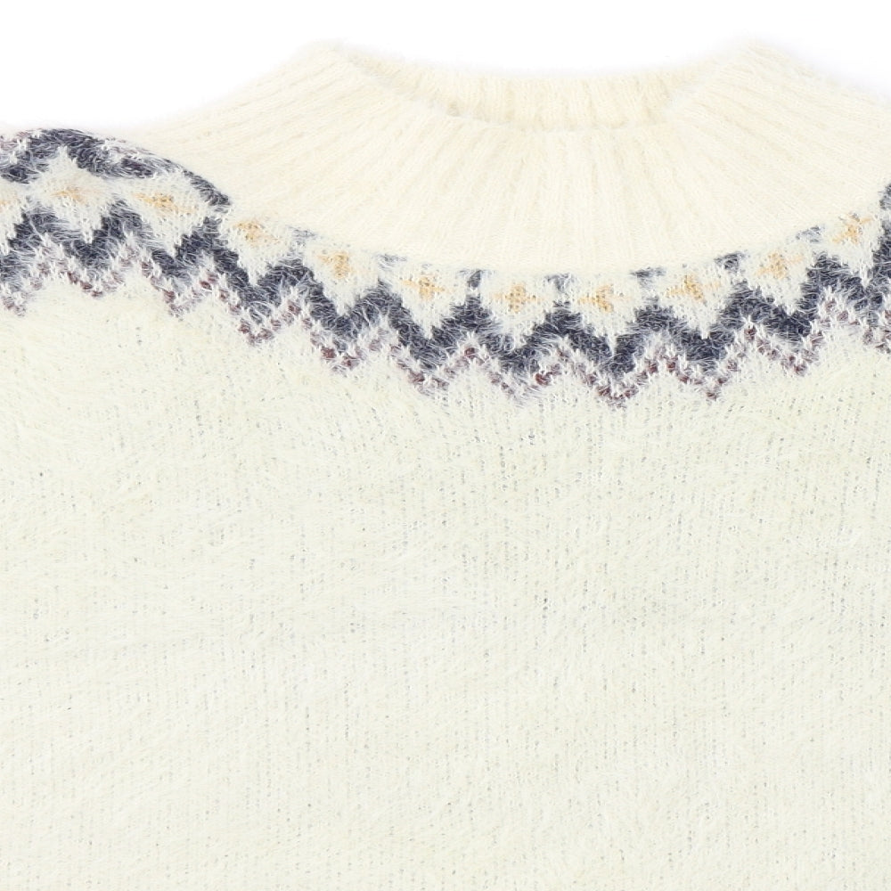 Matalan Girls Beige Round Neck  Polyamide Pullover Jumper Size 13 Years  Pullover