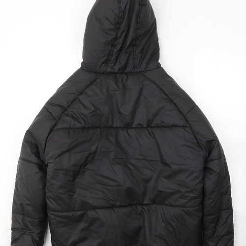 PRETTYLITTLETHING Womens Black   Puffer Jacket Coat Size 8  Zip