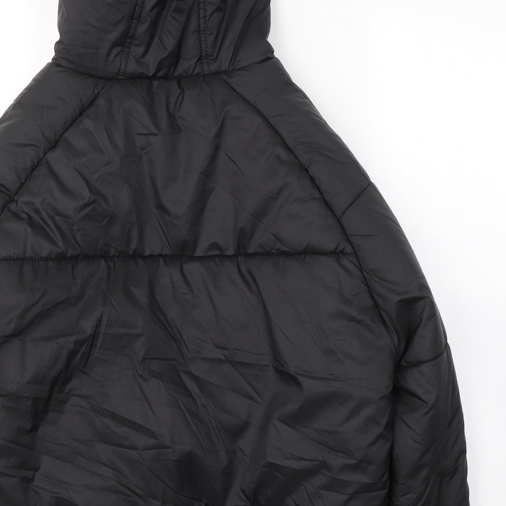 PRETTYLITTLETHING Womens Black   Puffer Jacket Coat Size 8  Zip