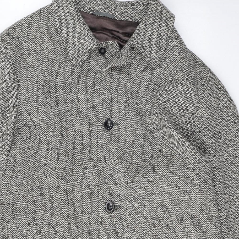 Odermark Mens White   Pea Coat Coat Size M  Button