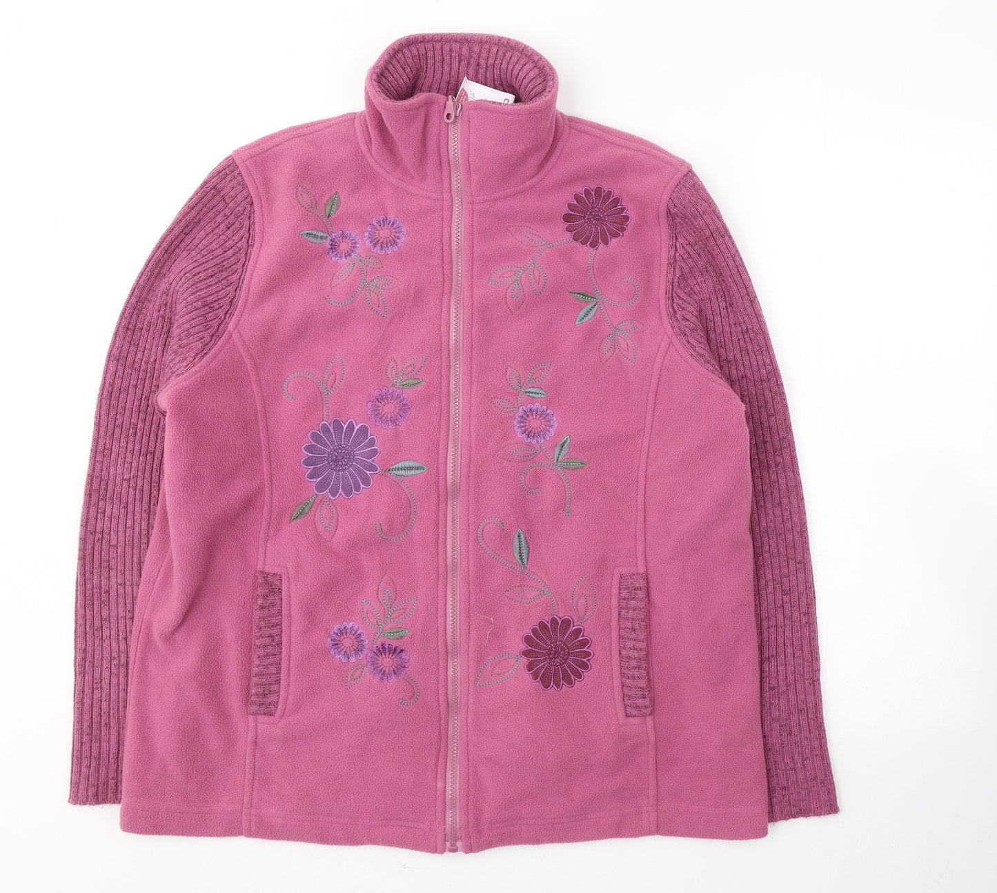 Galloway Womens Pink  Polyester Full Zip Sweatshirt Size M  Zip