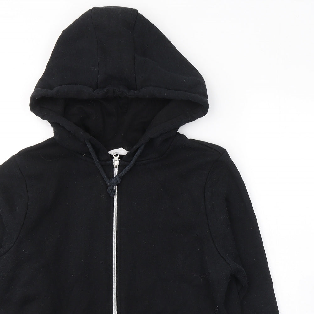 Primark Womens Black  Polyester Full Zip Hoodie Size 12  Zip