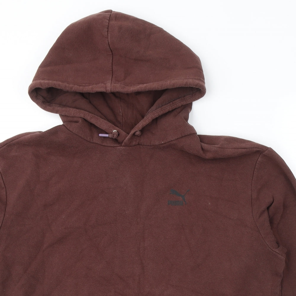 PUMA Mens Red  Cotton Pullover Hoodie Size L