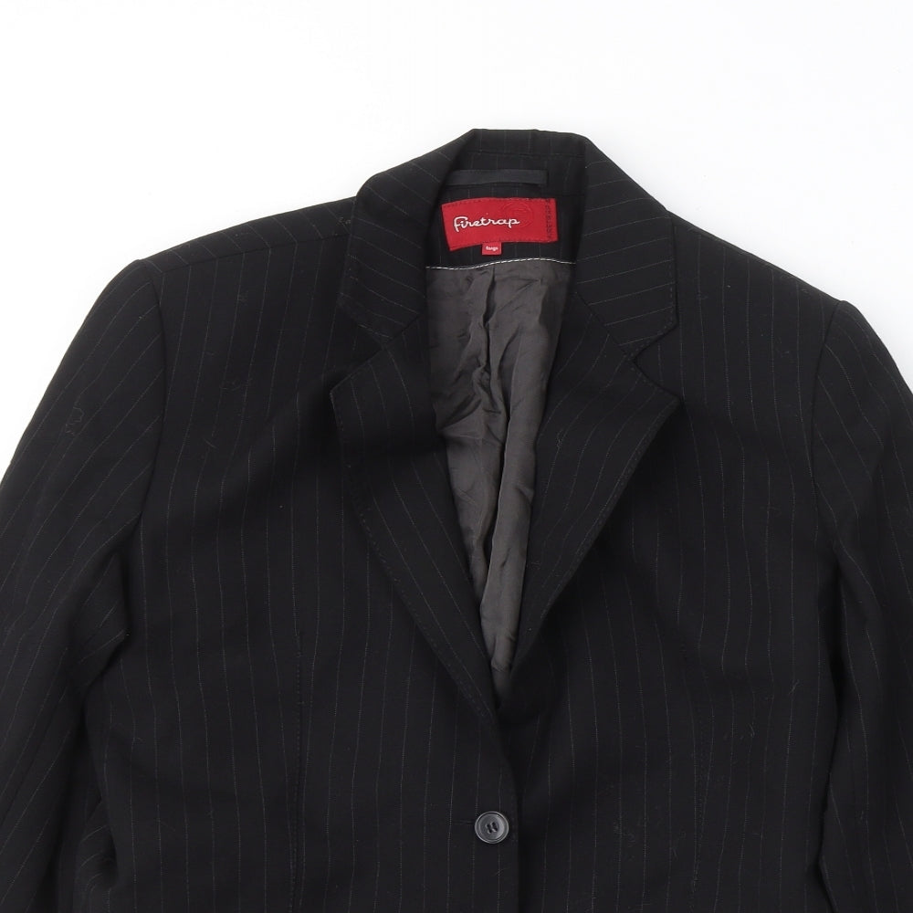 Firetrap Womens Black  Wool Jacket Suit Jacket Size L