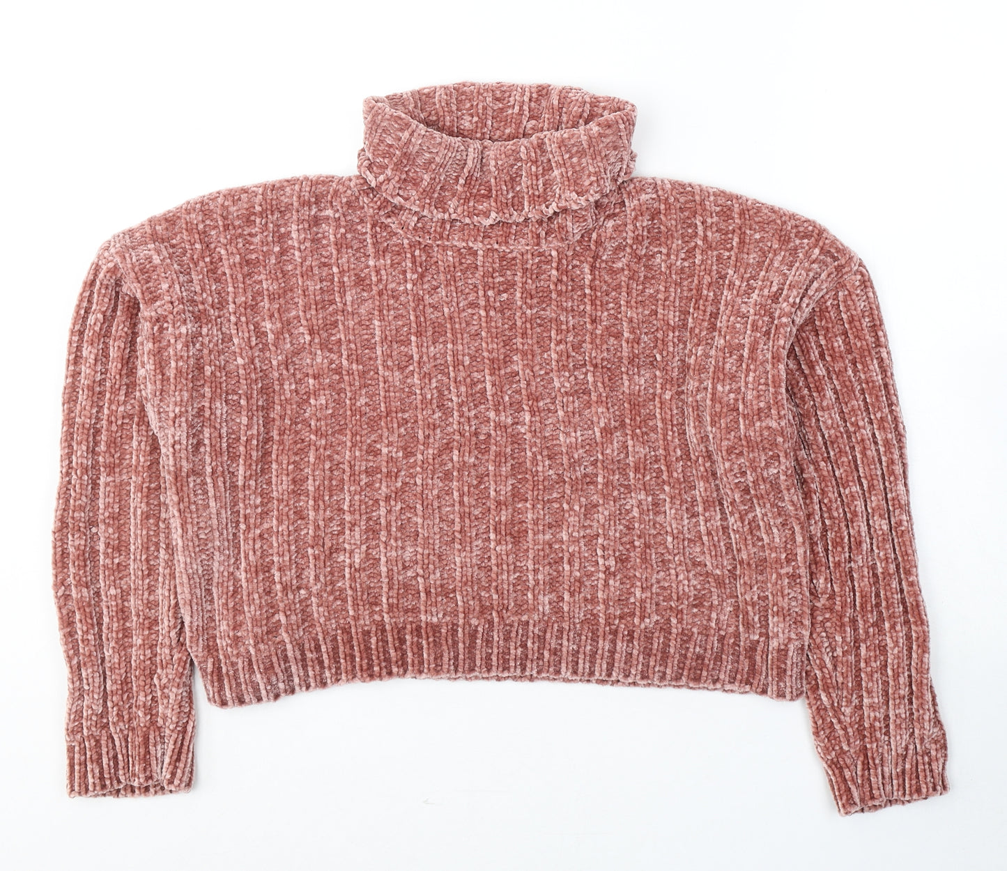 New Look Womens Pink Roll Neck  Polyester Pullover Jumper Size M