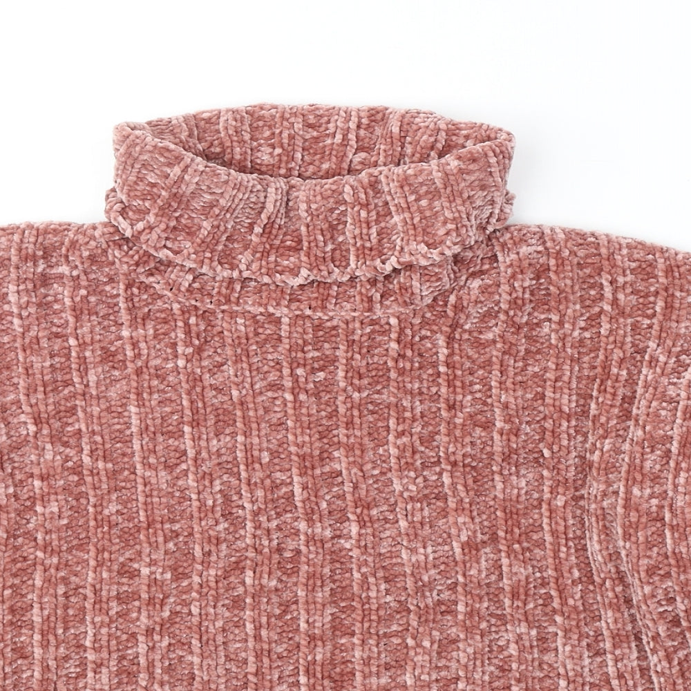 New Look Womens Pink Roll Neck  Polyester Pullover Jumper Size M