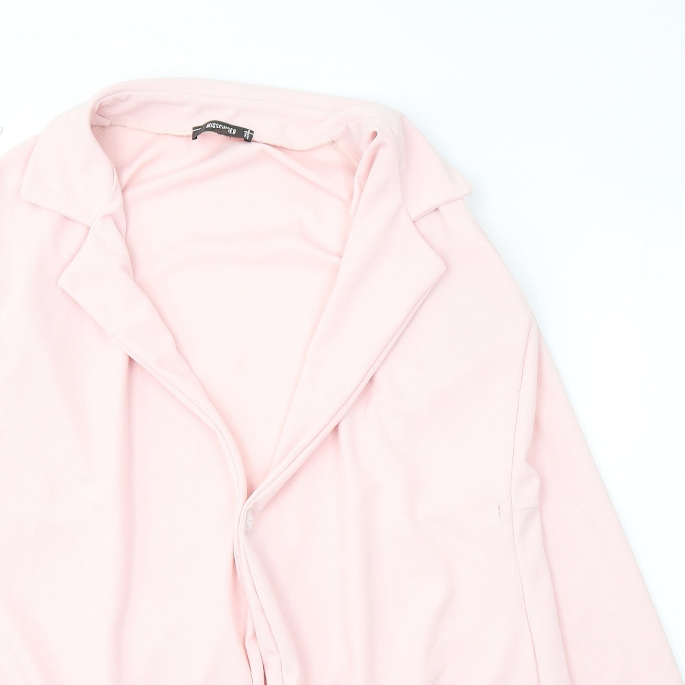 Missguided Womens Pink V-Neck  Polyester Cardigan Jumper Size 16