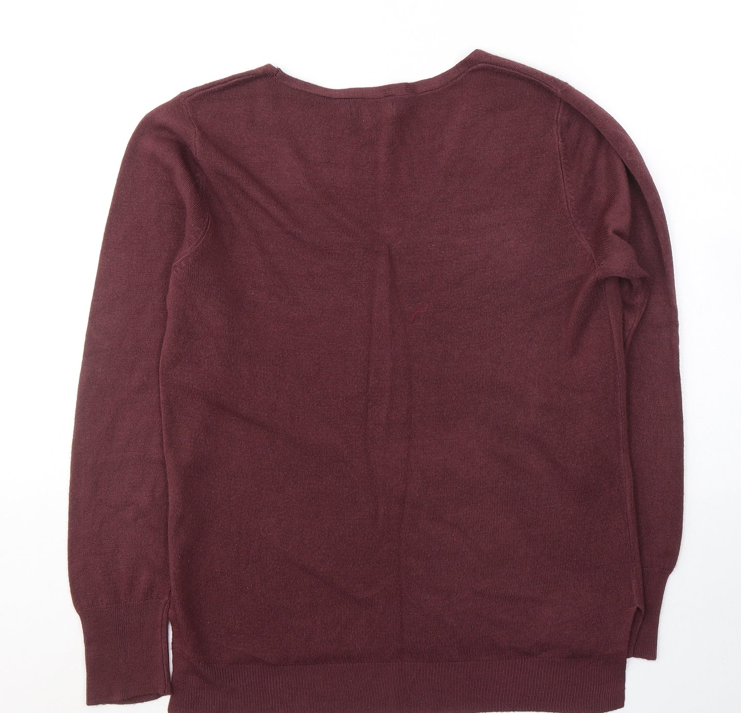 Primark Womens Red V-Neck  Acrylic Pullover Jumper Size 10