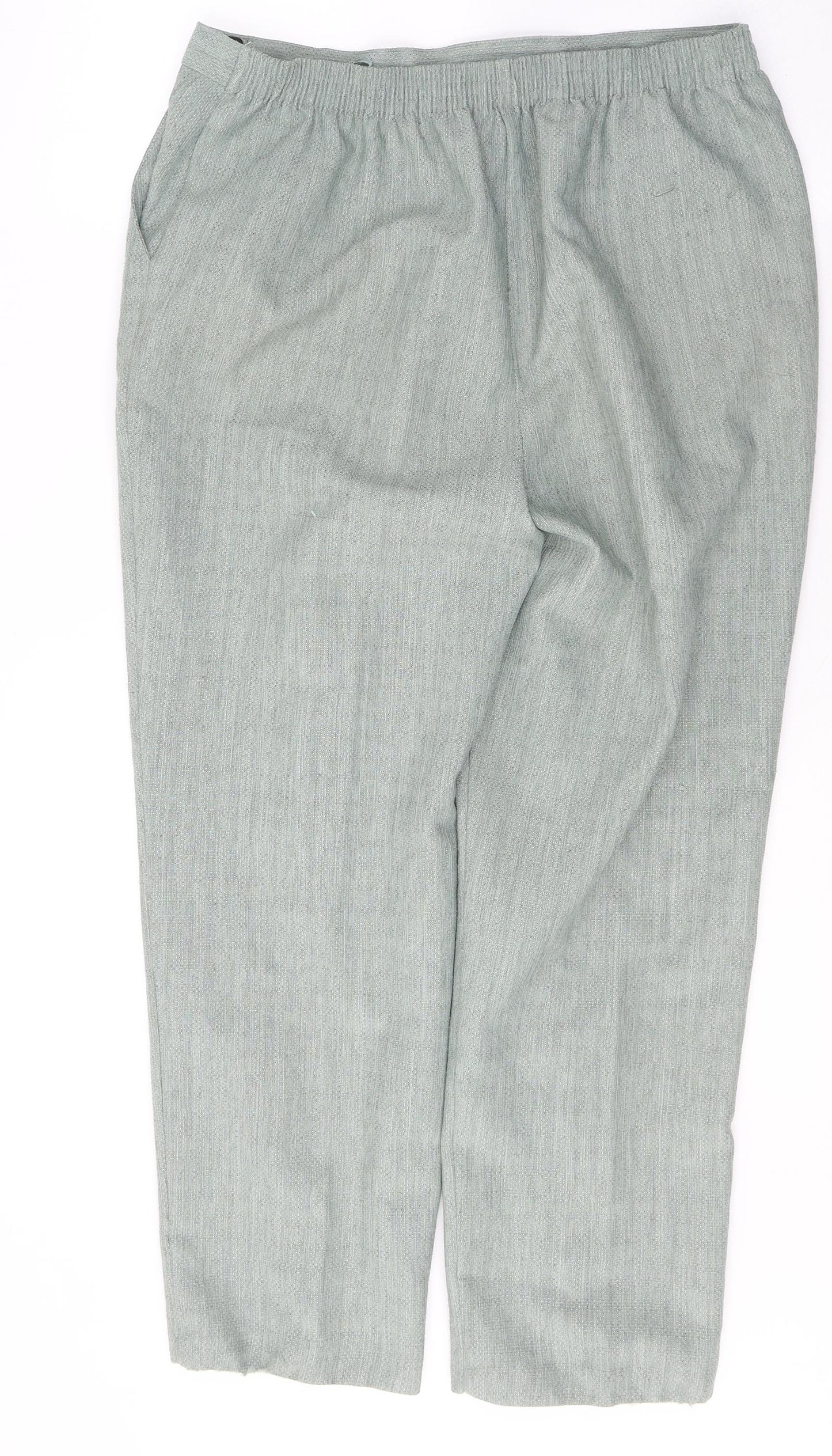Papaya Womens Green  Polyester Trousers  Size 14 L27 in Regular