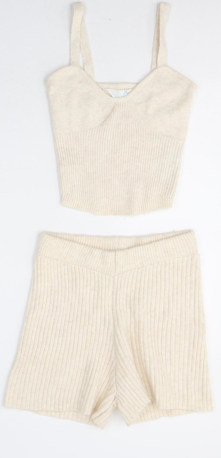 Primark Womens Beige  Polyester Shorts Outfit/Set Size 6 L3 in Pullover