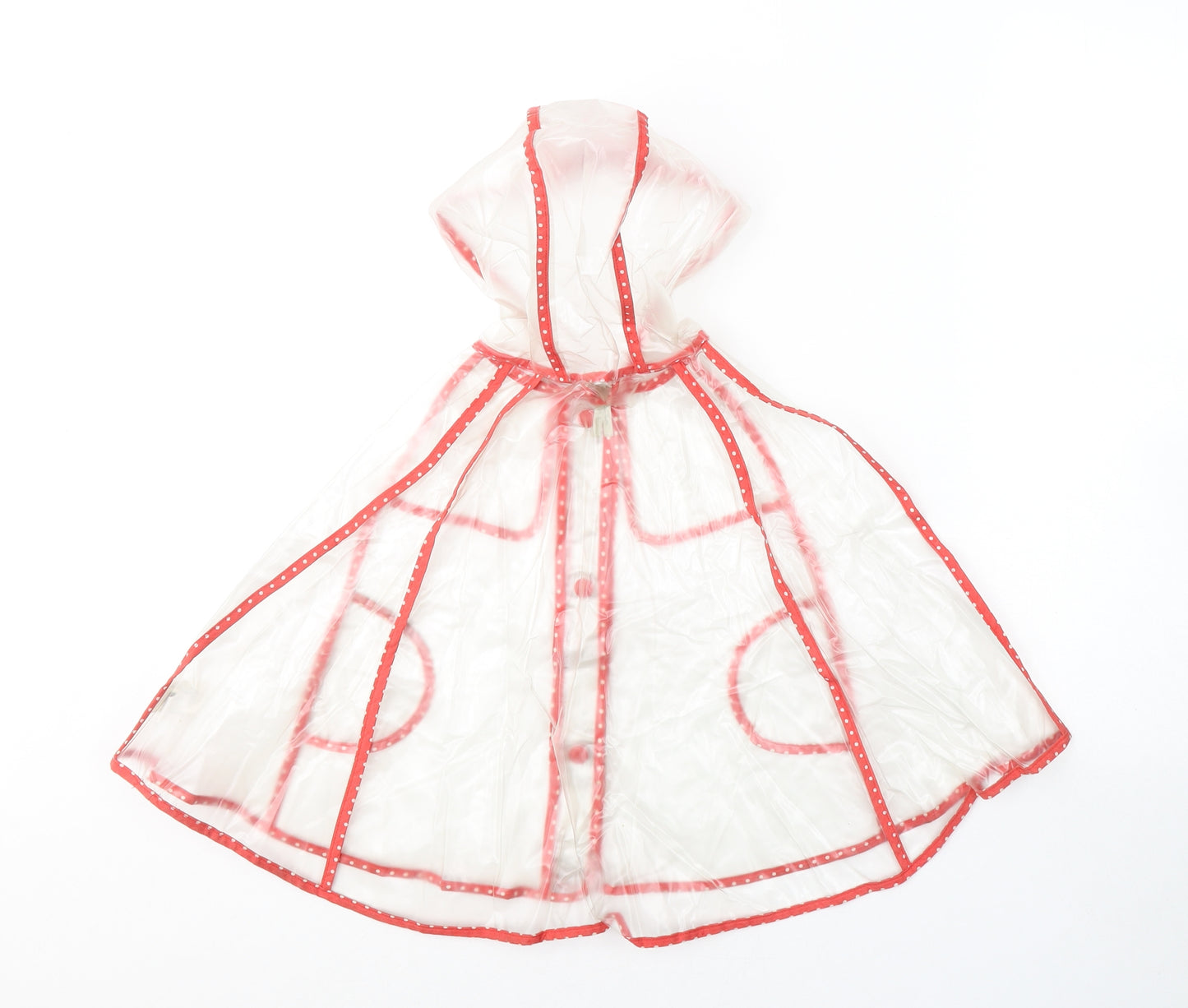 NEXT Girls Clear Polka Dot  Rain Coat Jacket Size 4-5 Years  Button