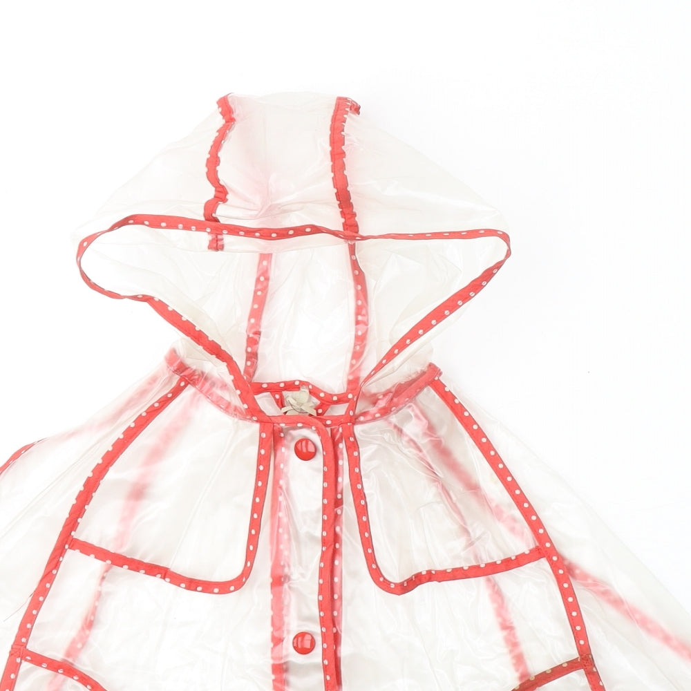 NEXT Girls Clear Polka Dot  Rain Coat Jacket Size 4-5 Years  Button