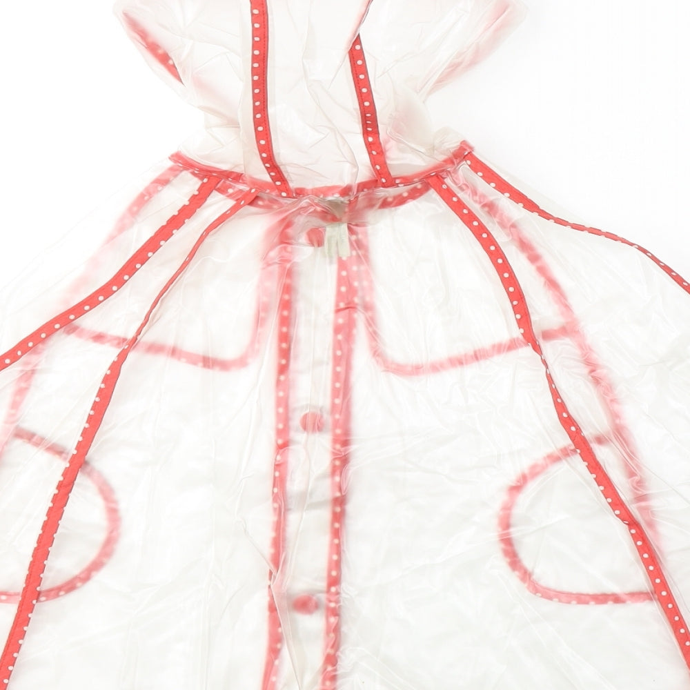 NEXT Girls Clear Polka Dot  Rain Coat Jacket Size 4-5 Years  Button