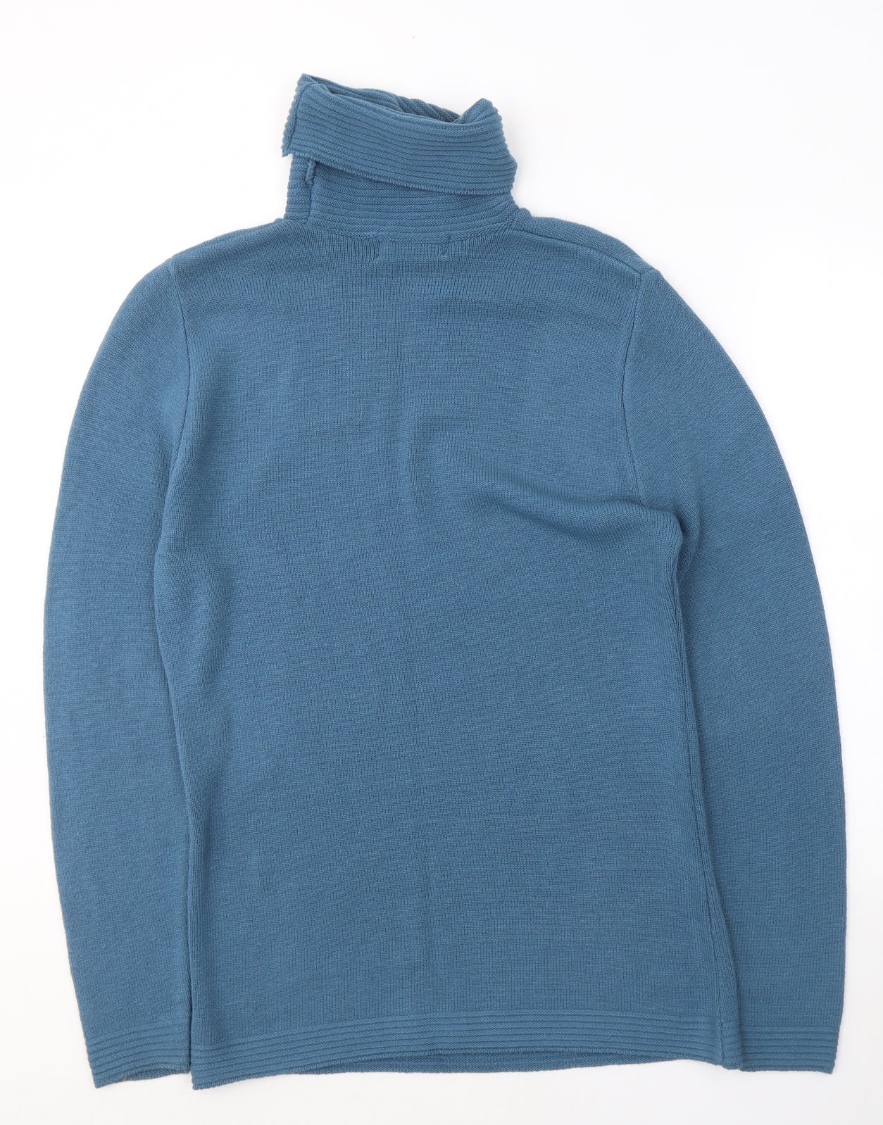 FUTURE LADY Womens Blue Roll Neck  Acrylic Tunic Jumper Size M