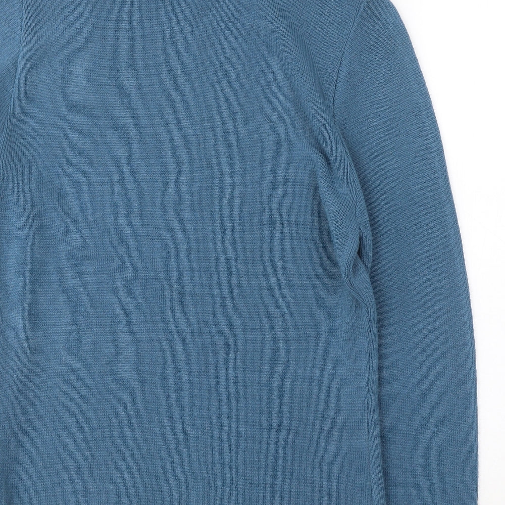 FUTURE LADY Womens Blue Roll Neck  Acrylic Tunic Jumper Size M