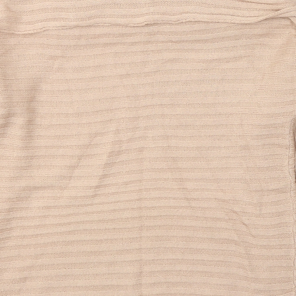 Selected Womens Beige Roll Neck  Acrylic Pullover Jumper Size 14