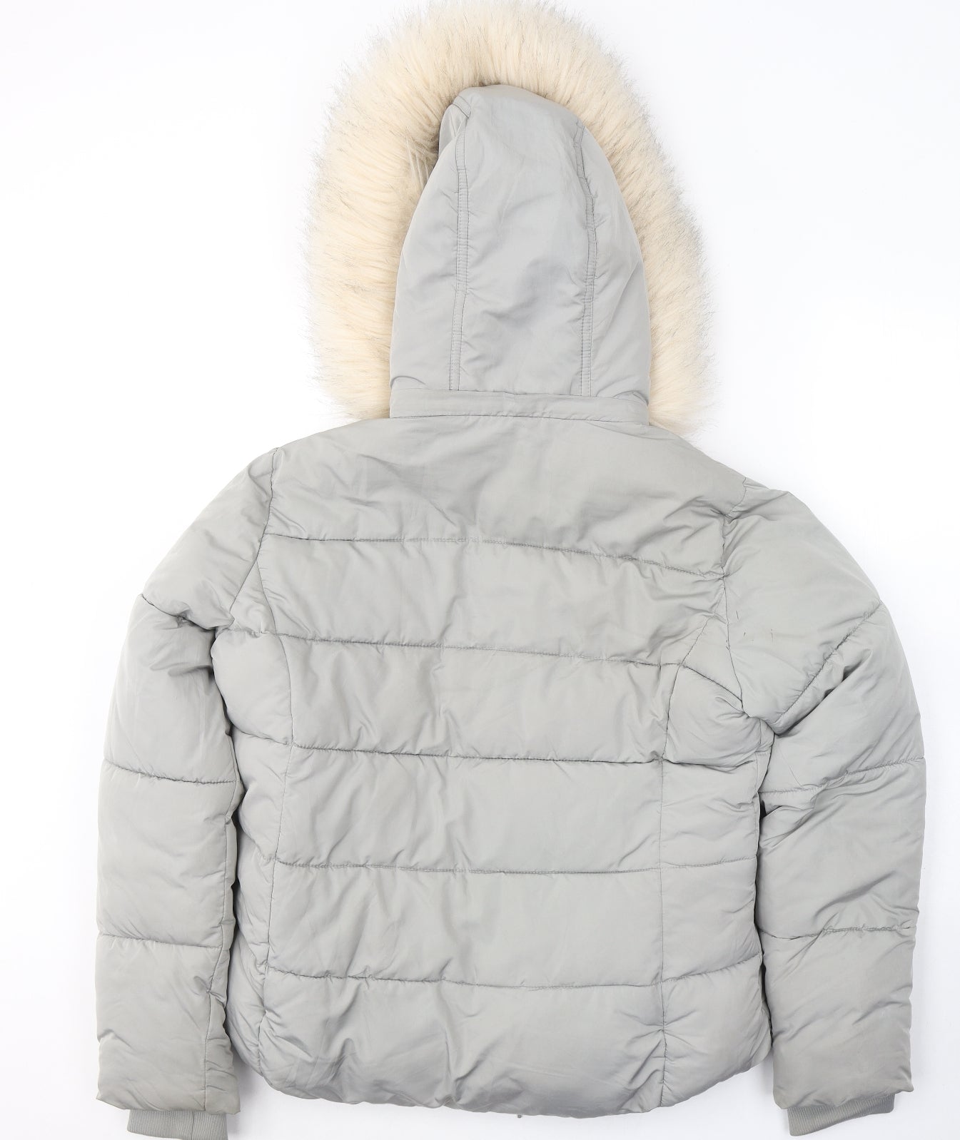 Topshop Womens Grey   Puffer Jacket Coat Size 12  Zip