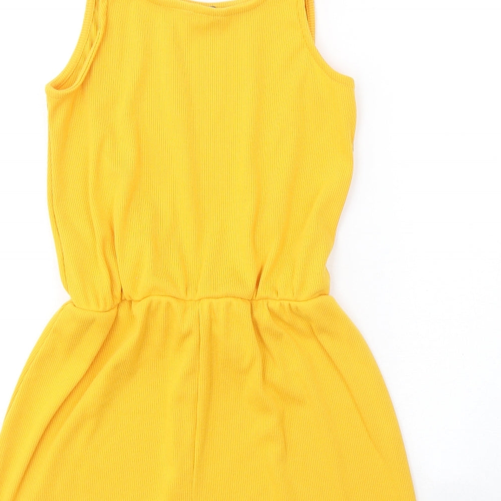 Primark Girls Yellow  Polyester Playsuit One-Piece Size 11-12 Years  Pullover