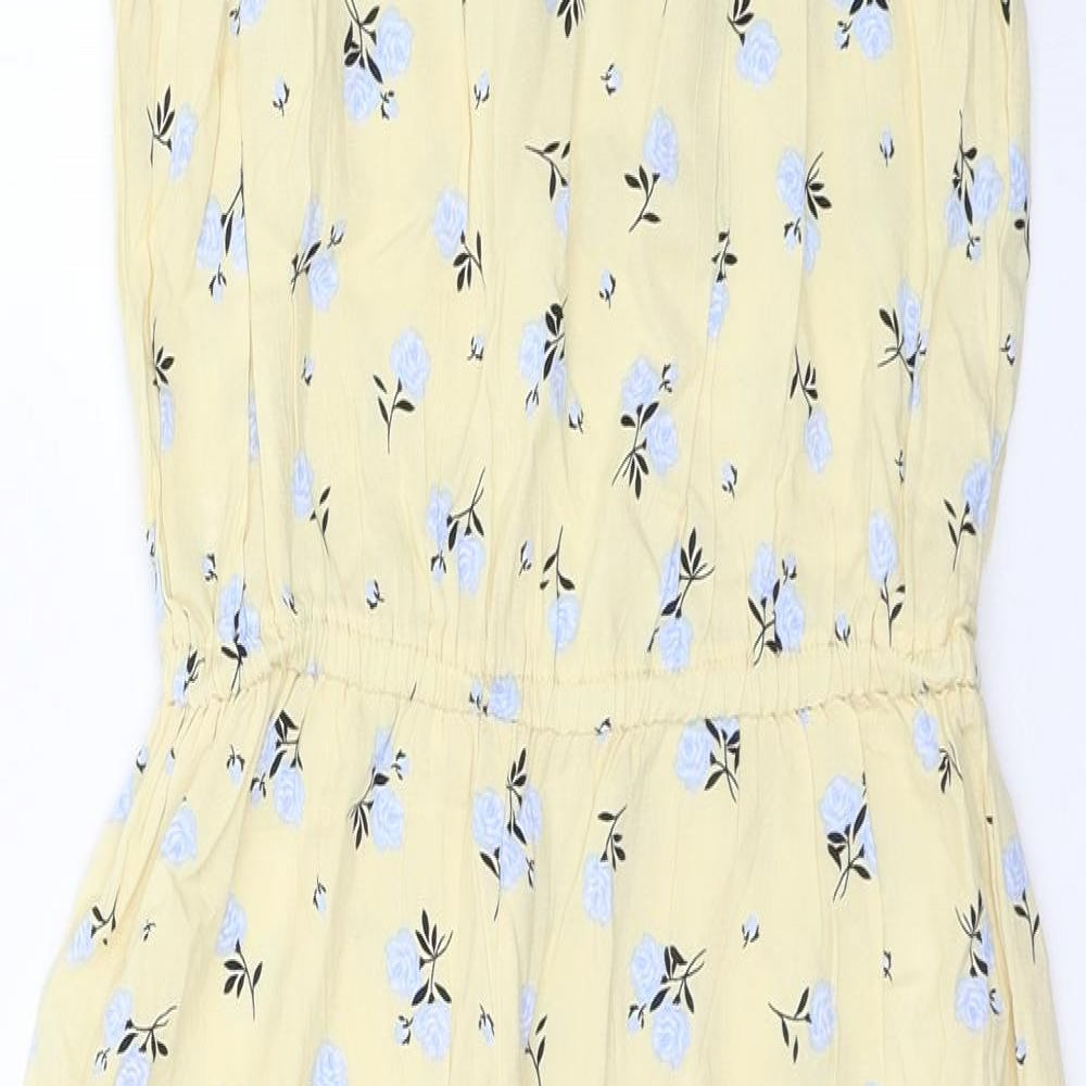 Primark Girls Yellow Floral Viscose Jumpsuit One-Piece Size 12 Years L16 in Pullover