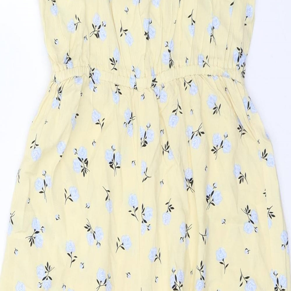 Primark Girls Yellow Floral Viscose Jumpsuit One-Piece Size 12 Years L16 in Pullover