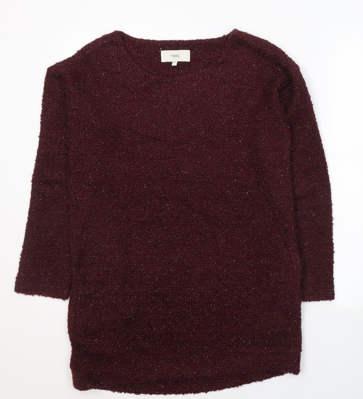NEXT Womens Red Round Neck  Acrylic Tunic Jumper Size 8