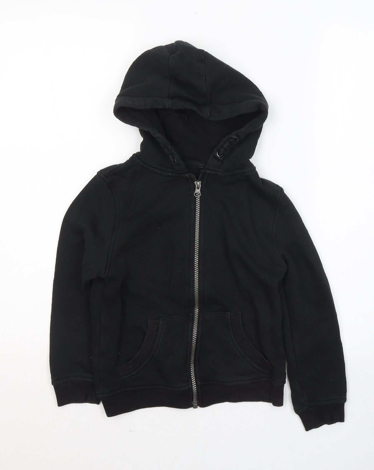 Primark Boys Black  Cotton Full Zip Hoodie Size 6-7 Years  Zip