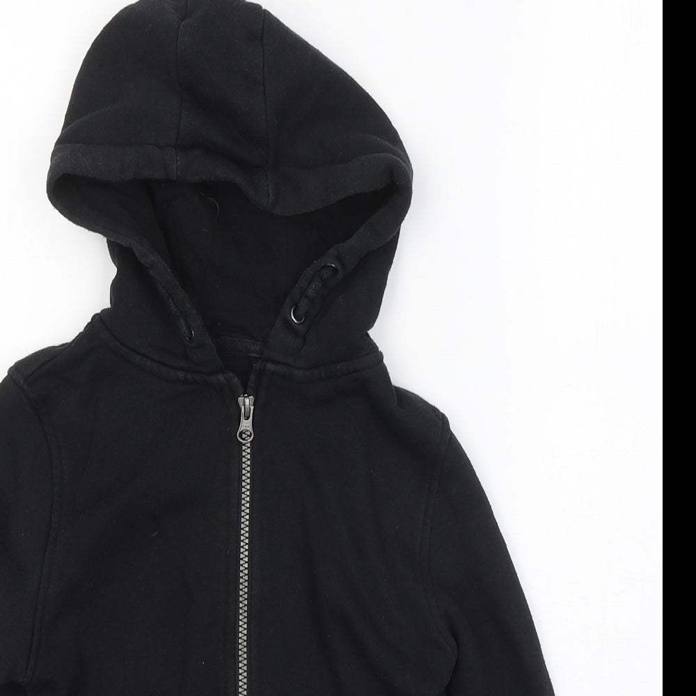 Primark Boys Black  Cotton Full Zip Hoodie Size 6-7 Years  Zip