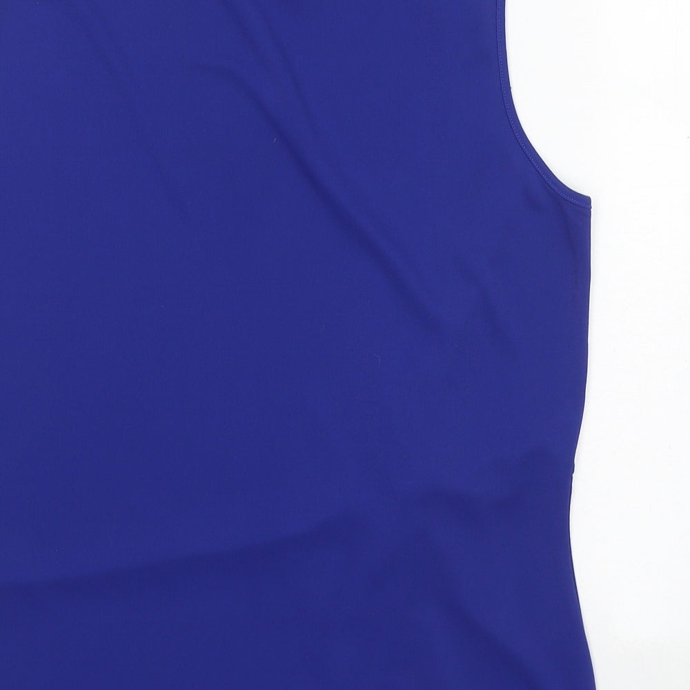Kaliko Womens Blue  Polyester Basic Blouse Size 16 Round Neck