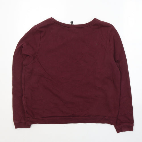 Divided by H&M Womens Red  Cotton Pullover Sweatshirt Size L  Pullover